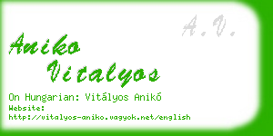 aniko vitalyos business card