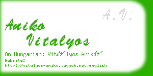 aniko vitalyos business card